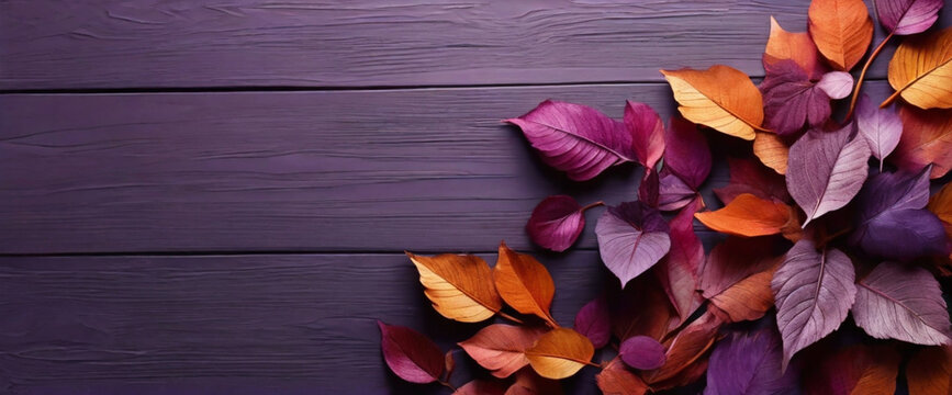 textura de outono com folhas de ipe roxo coloridas.