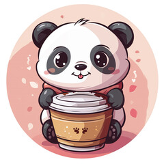 Fototapeta premium kawaii panda