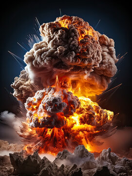 Atompilz, Pilzwolke nach einer Kernwaffenexplosion, Atombombe, Generative AI