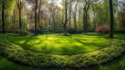 Smooth Carpet of Verdant Grass.  Expansive Green Serenity Landscape