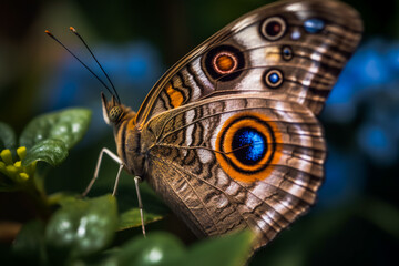 Close - up of a butterfly on a flower. AI Generated