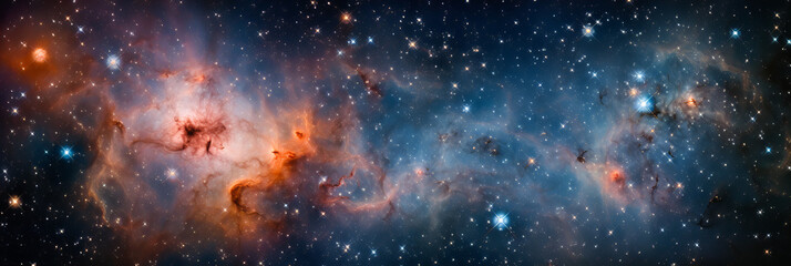 Naklejka premium Cosmic Cascade. Nebulaic Beauty.Cosmic Kaleidoscope