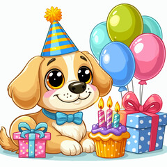 Obraz premium birthday card with dog