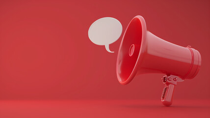 A megaphone combined with a speech bubble conveys the concept of loud and clear messaging, ideal for advertising, marketing or public announcements.
