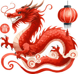 red dragon on white isolated vector 