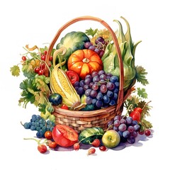 Watercolor Vegetables Set: Vegan Healthy Food