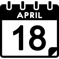 18 April Flat Icon