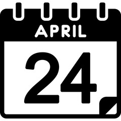 24 April Flat Icon