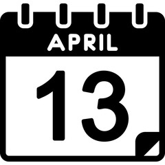 13 April Flat Icon