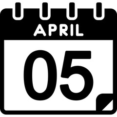5 April Flat Icon