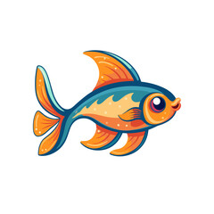 guppy fish Multi color Poecilia reticulata CARTOON VECTOR