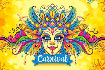 Brazilian carnival banner generative ai