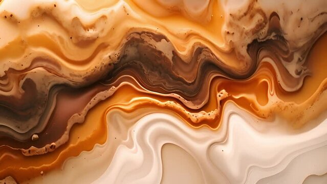Abstract liquid background, earth tones. colored fluid flow motion video with dissolving effect for business purpose with earth tone background flowing