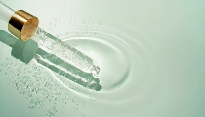 Pipette with Serum with Liquids - Closeup of Cosmetics or Make-up. 