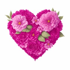 vector of woman’s day, heart made of flowers for valentine’s day, beautiful flowers for mother's day and valentine's day, illustration of rose heart