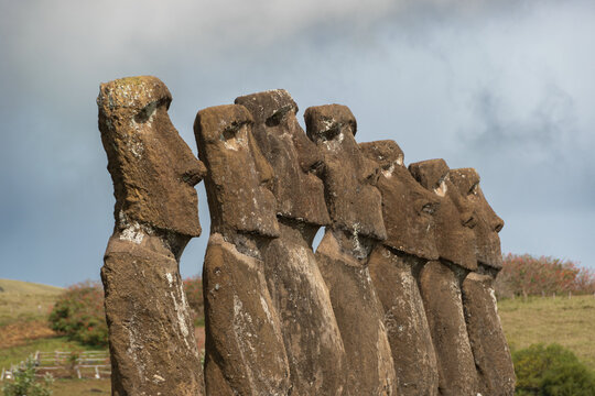 Moais de Ahu Akivi, Rapa Nui, Isla de Pascua, Chile