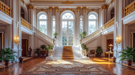 The Grand Entryway.A Palace Interior - obrazy, fototapety, plakaty