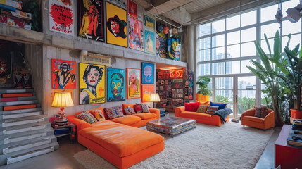 Pop Art Interior. Stylish Artistry in Modern Living