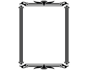 vector design of a box-shaped frame or border in the form of black lines decorated or engraved with symbols which are usually used on the edge of paper as a dividing line or to beautify the appearance