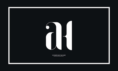 AH or HA Alphabet letters icon logo monogram