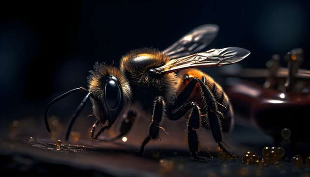 Macro shot of a bee