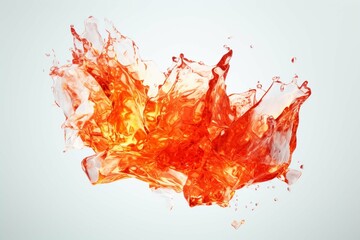 
Capture the impossible clash of fire and ice on a stark white background. Imagine fiery red flames licking at a block of crystal-clear ice, melting its edges in a dance of heat and cold isolated on a