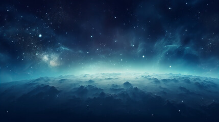 Blue Hues and Nebula Dreams in the Cosmos. Galactic Night. Stellar Dreamscape - obrazy, fototapety, plakaty