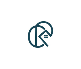 CR letters logo is with house design.