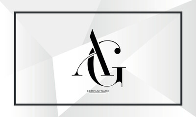AG or GA Alphabet letters icon logo monogram
