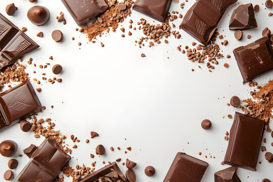 Süße Versuchung: Ein verführerisches Bild mit einer leckeren Schokoladenumrahmung, ideal für Liebhaber von Süßigkeiten und kulinarische Illustrationen