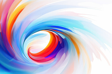 abstract colorful spiral on white background. Generative Ai