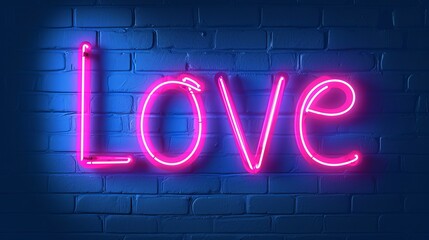 Neon love sign - obrazy, fototapety, plakaty