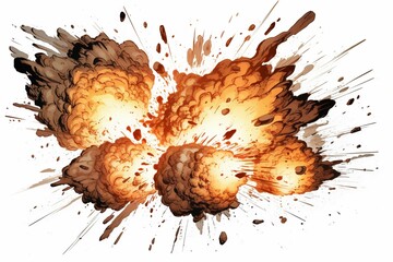 
Comic Book Explosion, Bombs And Blast Set on white background