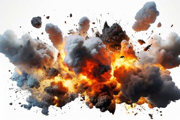 
Comic Book Explosion, Bombs And Blast Set on white background