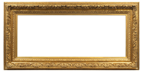 Picture frame in a classic design on a transparent background, in PNG format.
