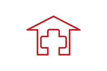 medical logo design with house logo concept premium vector