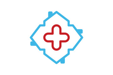 Obraz premium medical logo design with house logo concept premium vector