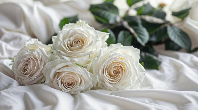 A Bouquet of white rose for Valentine's day.