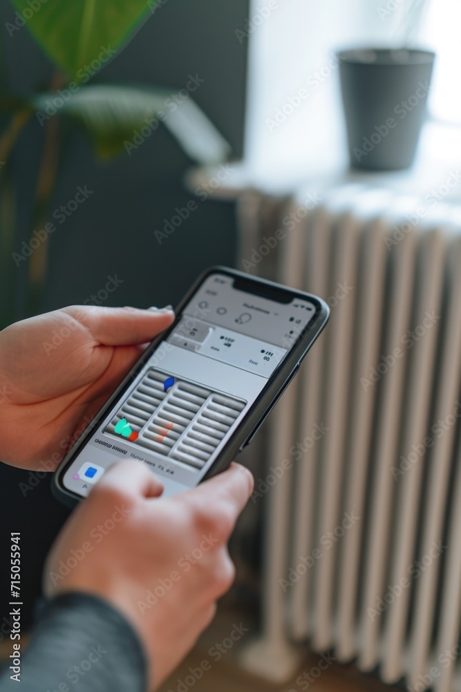 Poster a person holding a cell phone in their hand. suitable for technology and communication concepts