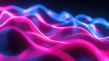 Pink and blue wave lights create a captivating display against a dark black background. Ideal for adding a touch of color and vibrancy to any project or design