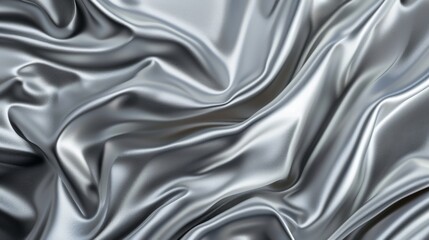 Fototapeta premium Close Up View of a Shiny Silver Fabric Texture Pattern