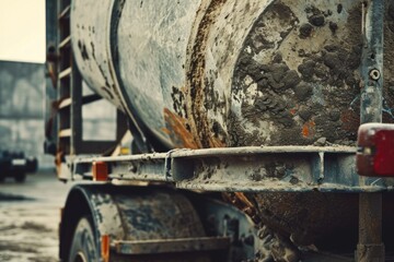 A close up view of a truck with a tank on the back. This image can be used to depict transportation, logistics, or industrial themes