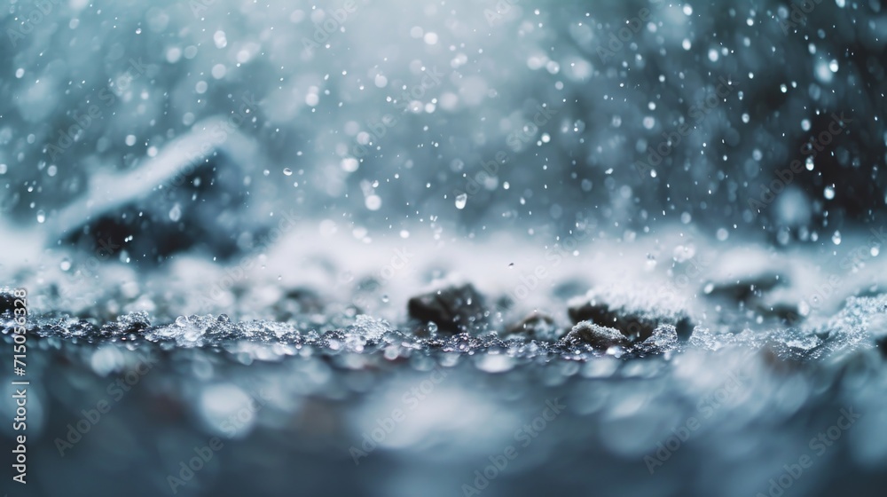 Aufkleber A close-up view of a rain shower with a blurry background. Suitable for various applications