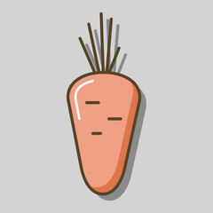 Carrot isolated design vector icon. Vegetable sign