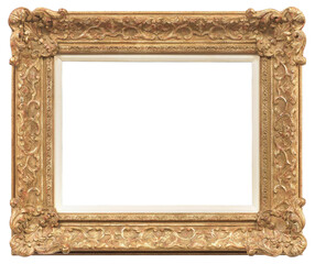 Picture frame in the Baroque style on a transparent background, in PNG format.