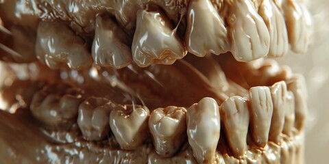 A detailed close-up of a tooth with a noticeable gap where a tooth is missing. This image can be used to illustrate dental health, tooth loss, or the need for dental procedures