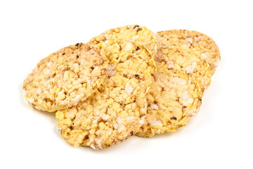 Rice cakes, isolated on white background.