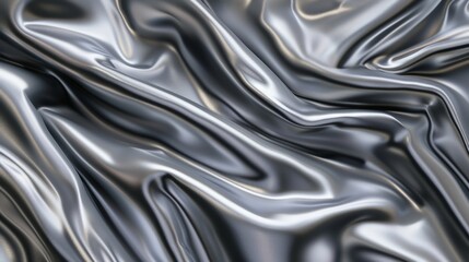 Abstract Silver Waves Textured Pattern With Fluid Movement and Metallic Sheen