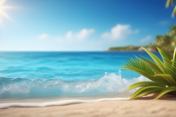 Fototapeta na wymiar beach with palm trees. 