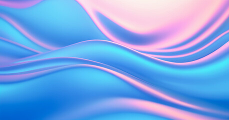 An abstract wavy holographic gradient background in vivid pastel colors. Background, wallpaper, backdrop